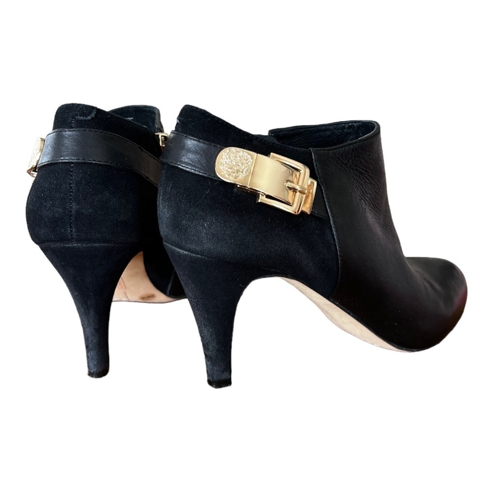 BLACK GLOVE LEATHER/SUEDE VINCE CAMUTO HEELS SIZE 8M  38 ITALY - Picture 10 of 12